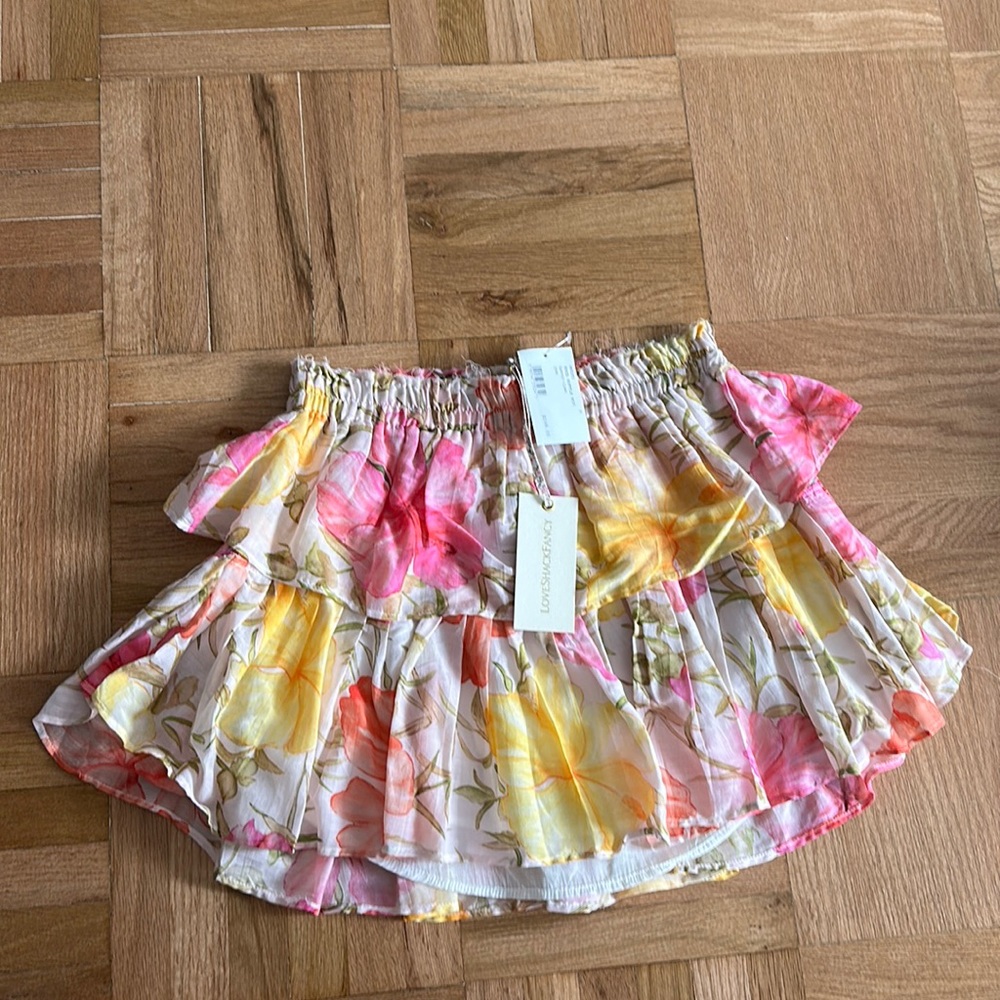 NWT LoveShackFancy ruffle mini skirt